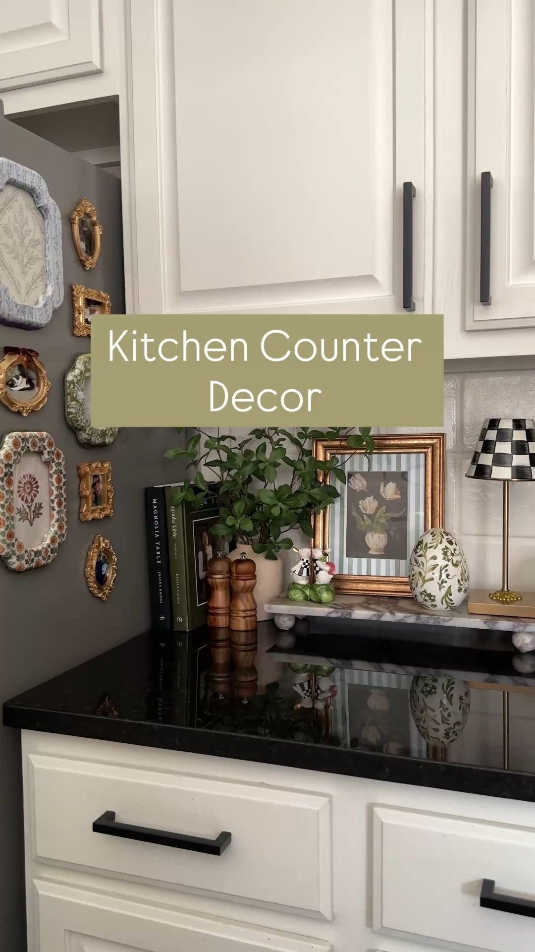 Kitchen Counter Decor 🌷🩷
Redecorated my black kitchen countertops for the spring time! 🐰🌻 
I had so much fun styling my kitchen with spring artwork, bunnies, eggs, and greenery! 🖤🖤🖤 
Love how all the spring decor styling came together in the kitchen this year! ☺️☺️
#kitchencounterdecor #kitchenstyling #springdecor #springhome #kitcheninspiration 

#LTKSeasonal #LTKHome