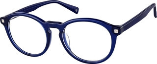 Zenni Men's Round Glasses W/ Snap-On Sunlens Blue Plastic Full Rim Frame | Zenni Optical (US & CA)