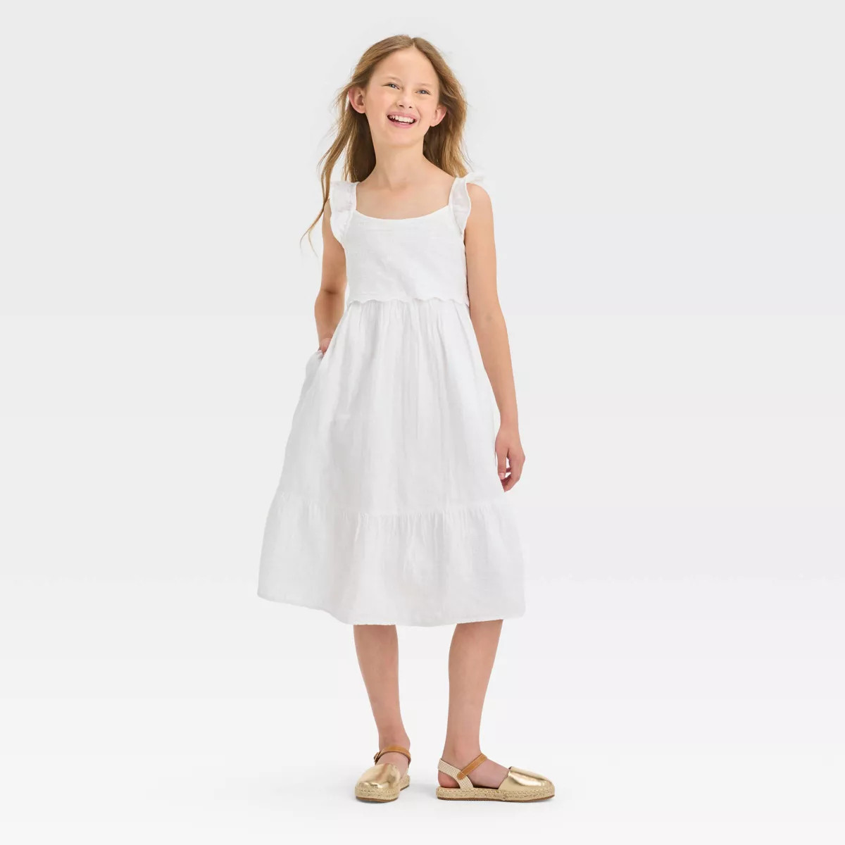 Girls' Sleeveless Woven Midi Dress - Cat & Jack™ | Target