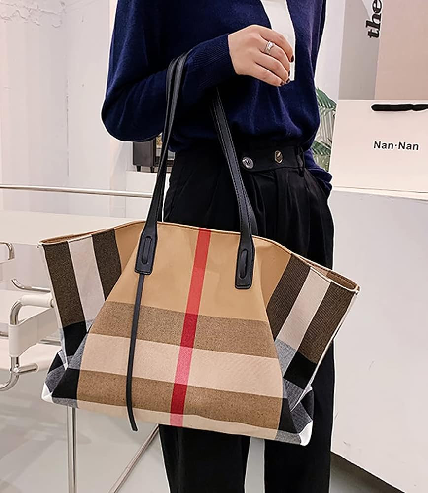 Handbags for Women Canvas Fashion Large Capacity Roomy Bag Ladies Crossbody Purse Fashion Tote Top H | Amazon (US)