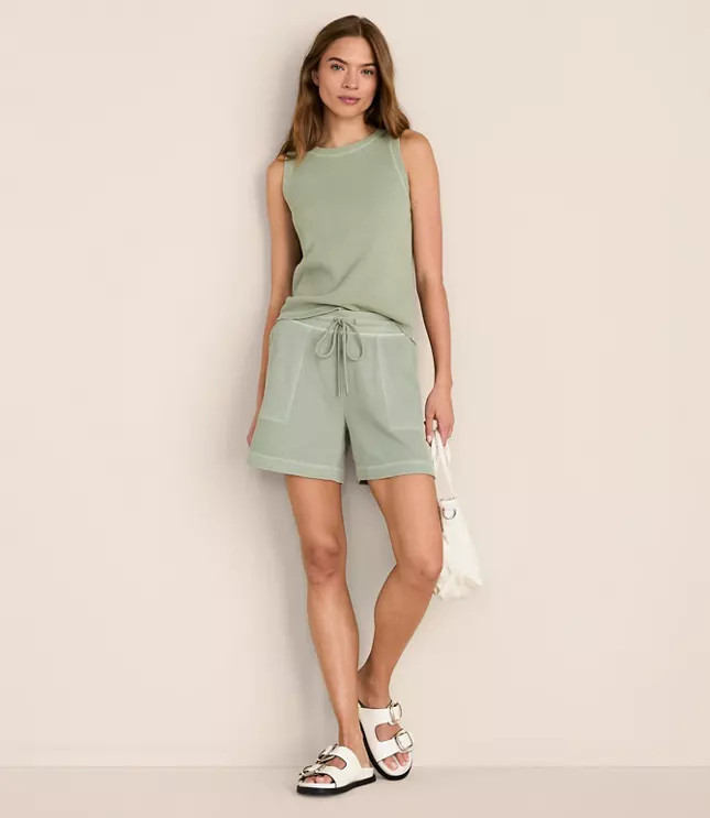 Lou & Grey Garment Dyed Waffle Shorts | LOFT