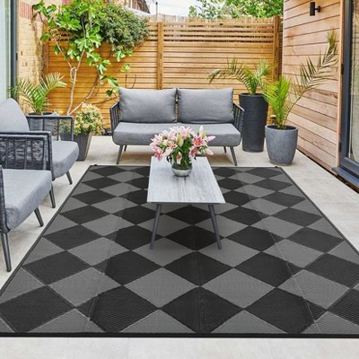 Outdoor Rug Waterproof Reversible Rug Indoor Outdoor Area Rug Plastic Straw Rug Checkered Floor Mat Outside Carpet for Camping RV Backyard | Target