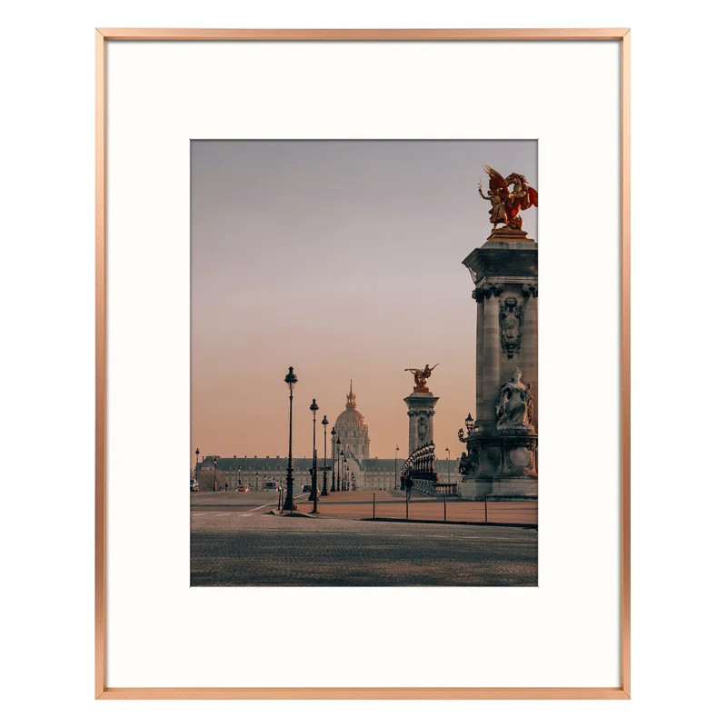 Ailisa Metal Picture Frame, Photo Frame with Ivory Mat, Horizontal and Vertical Formats for Wall | Wayfair North America