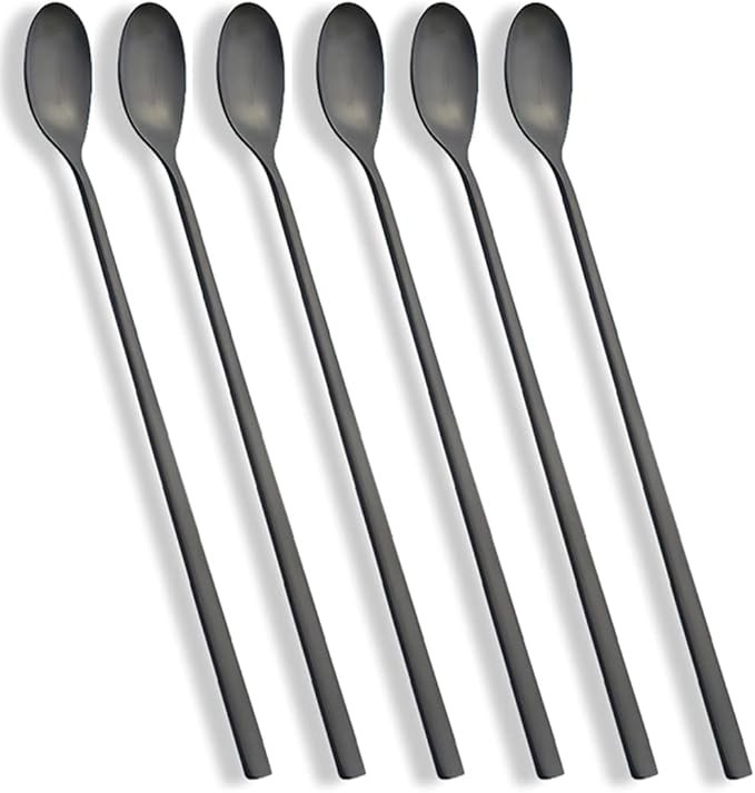 Long Handle Spoon, Matte Black Coffee Stirrers, 9-inch Ice Tea Spoon, AOOSY Premium 18/10 Stainle... | Amazon (US)