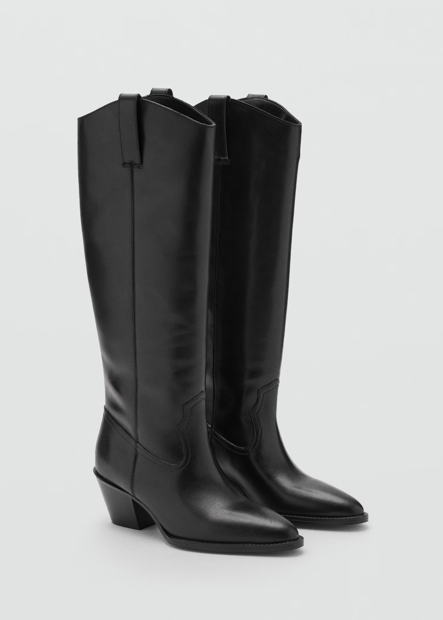 Heeled leather boots | Mango (US/MX/AU)
