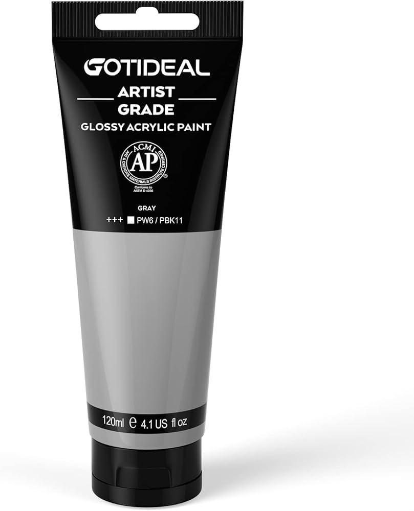 GOTIDEAL Acrylic Paint Gray Tubes(120ml, 4.1 oz) Non Toxic Non Fading,Rich Pigments for Painters,... | Amazon (US)
