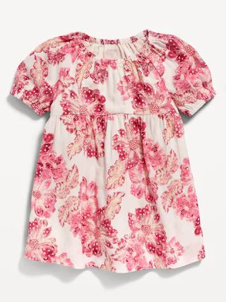 Matching Puff-Sleeves Floral-Print Dress for Baby | Old Navy (US)