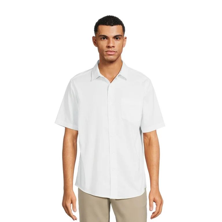 George Men's & Big Men's Short Sleeve Poplin Button-Up Shirt, Sizes S-3XL | Walmart (US)