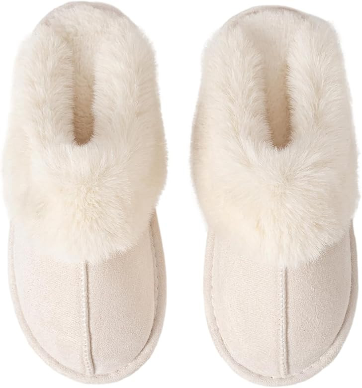 Womens Slipper Memory Foam Fluffy Soft Warm Slip On Anti-Skid House Slippers,Cozy Plush for Indoo... | Amazon (US)