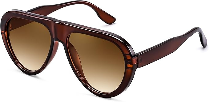 FEISEDY Retro Oversized Aviator Sunglasses for Women Men Trendy Big Oval Frame 70s Vintage Shades... | Amazon (US)