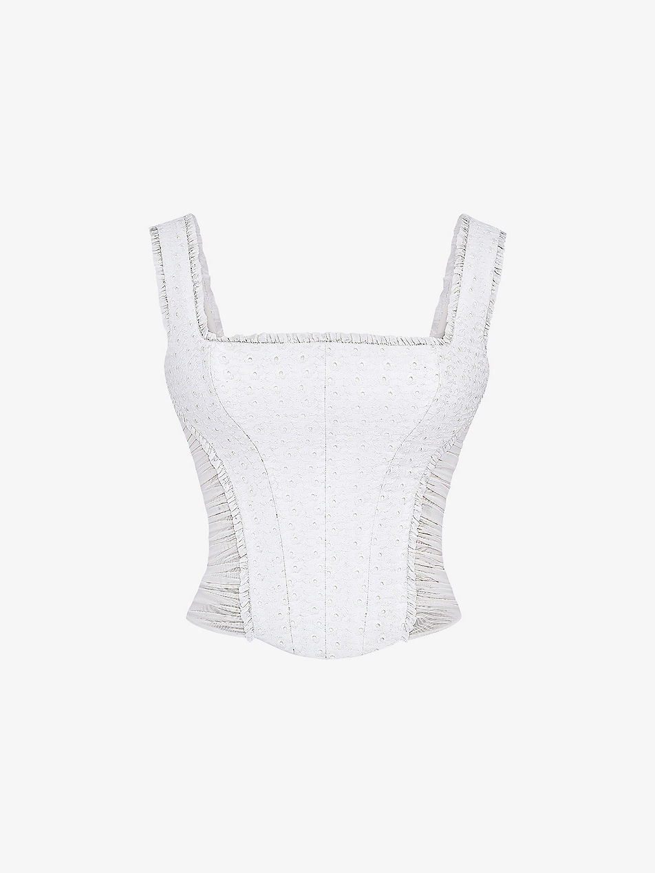 Catalina broderie anglaise-embroidered stretch-woven top | Selfridges