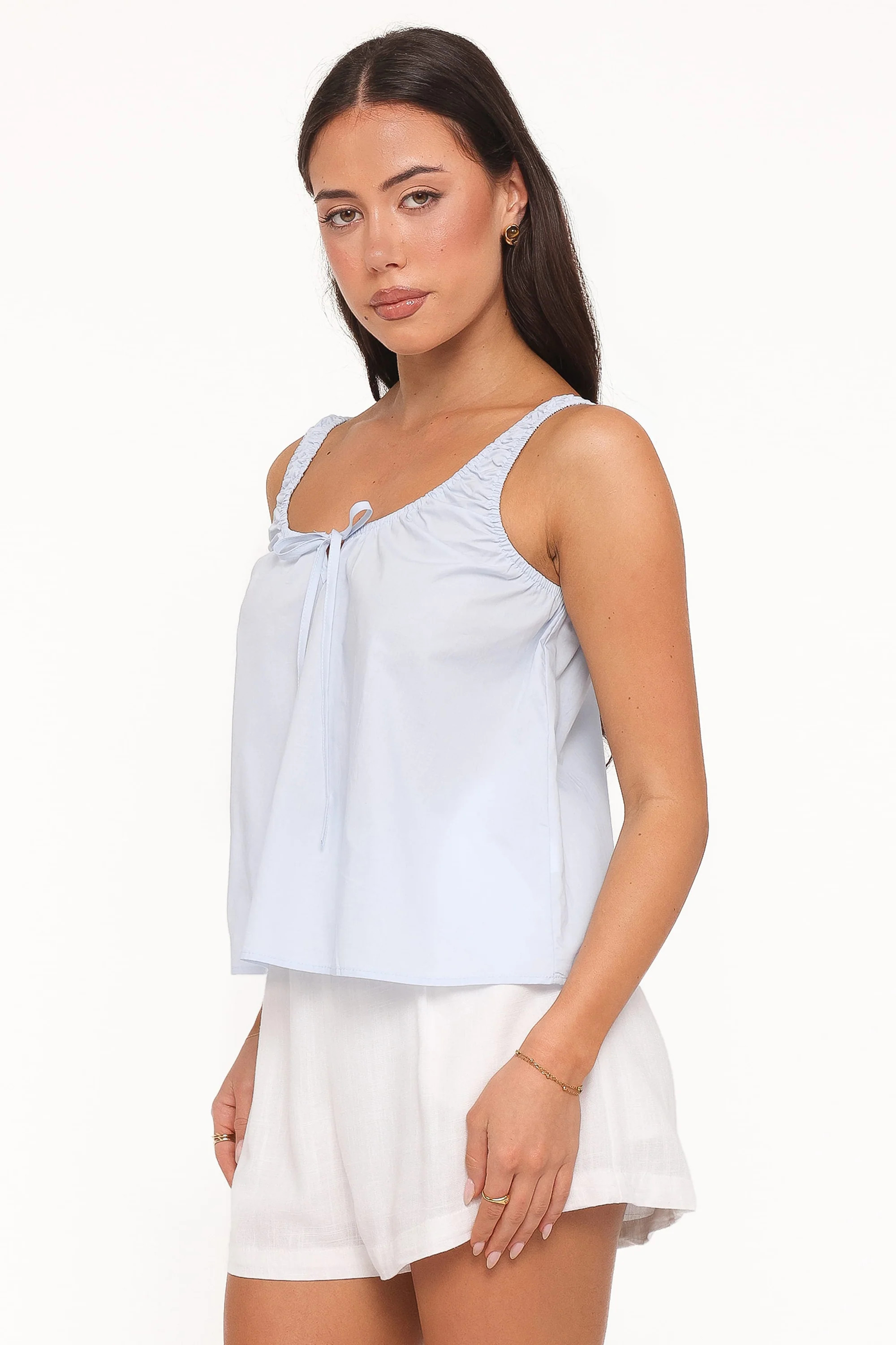 Lawrence Tie Scoop Top - Light Blue | Petal & Pup (US)