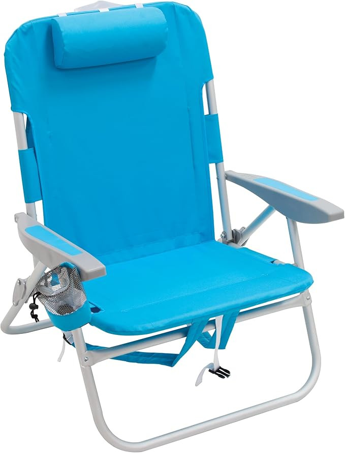 RIO beach Big Boy 4-Position 13" High Seat Backpack Beach or Camping Folding Chair, Turquoise | Amazon (US)