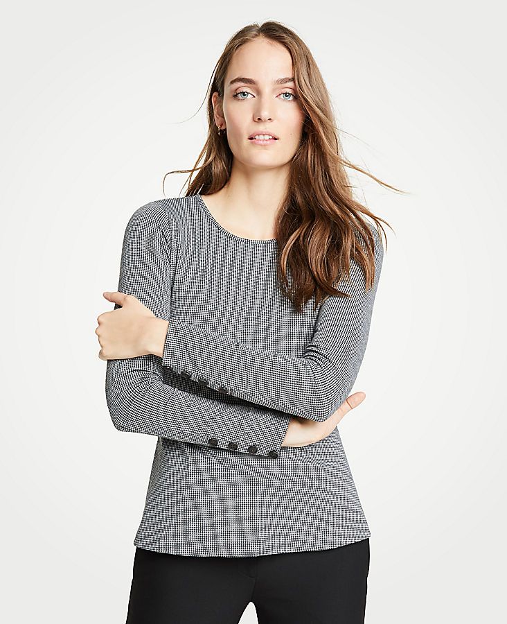 Puppytooth Peplum Top | Ann Taylor (US)