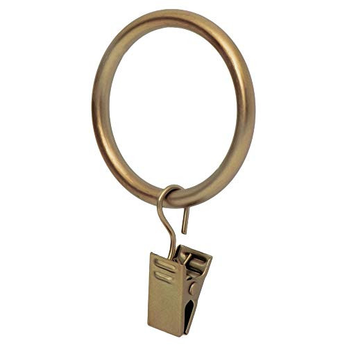 Ivilon Drapery Curtain Clip Rings - Clips Ring for Curtain Panels 1.7", Set of 14 - Warm Gold | Amazon (US)