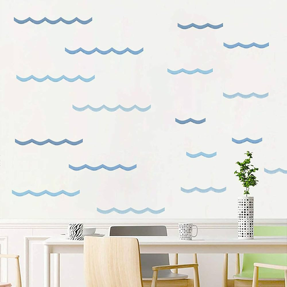 Ocean Waves Wall Decals - Kids Room Decor - Peel & Stick Removable Stickers | Amazon (US)