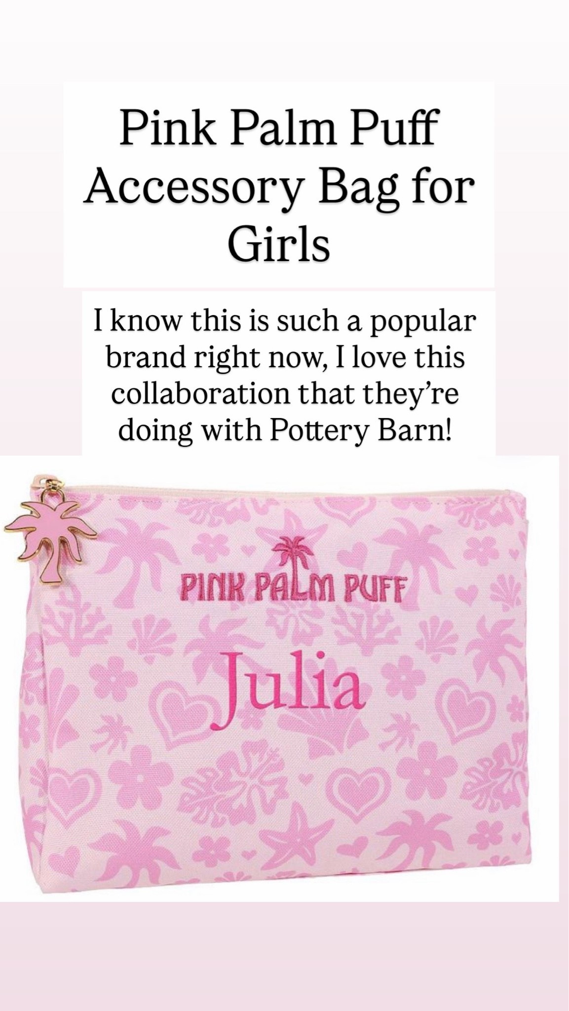 Pink palm puff accessory bag

#LTKootd