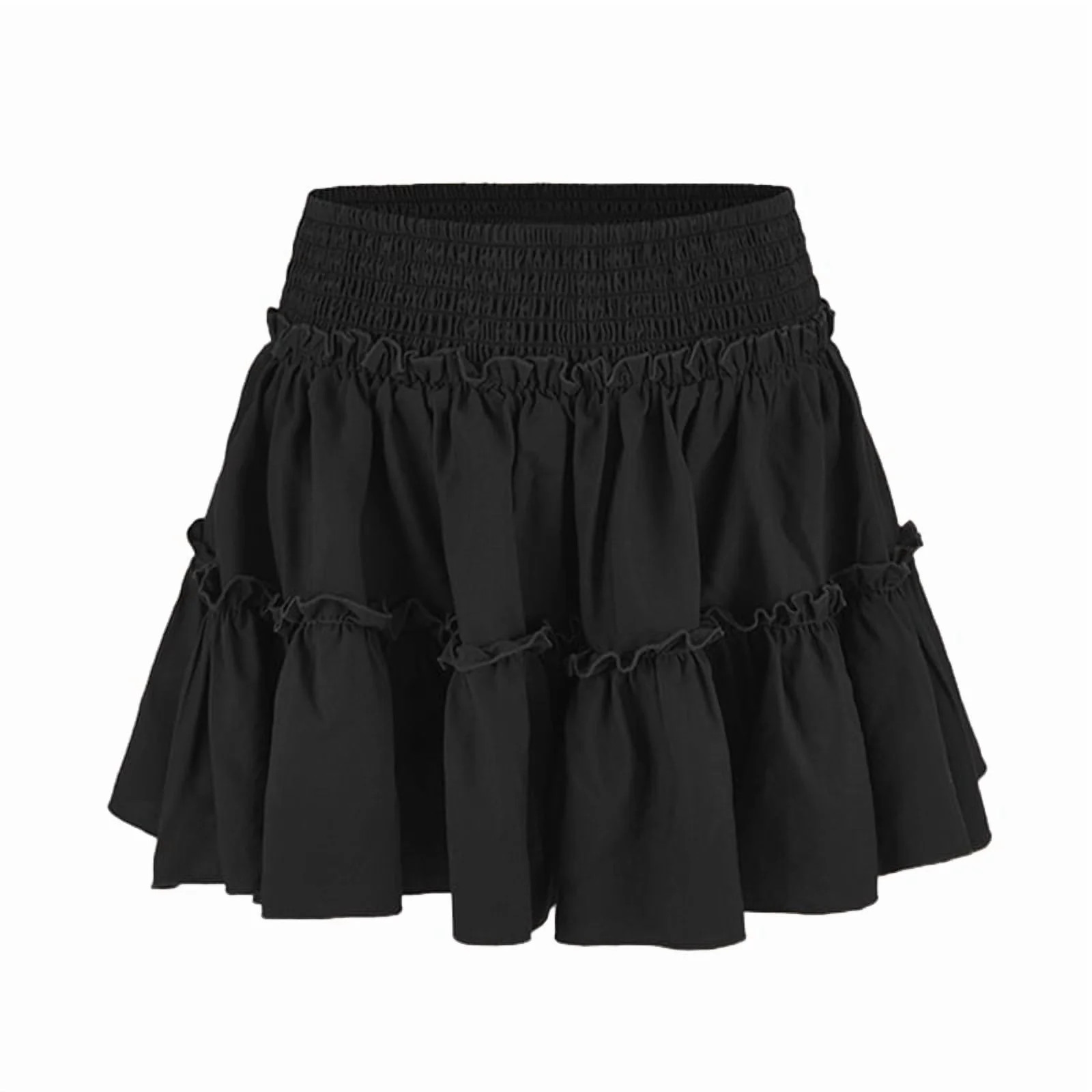 Womens Summer Flowy High Waist Ruffle Tiered Casual Cute Boho Beach Short Skirts Built-in Shorts ... | Walmart (US)