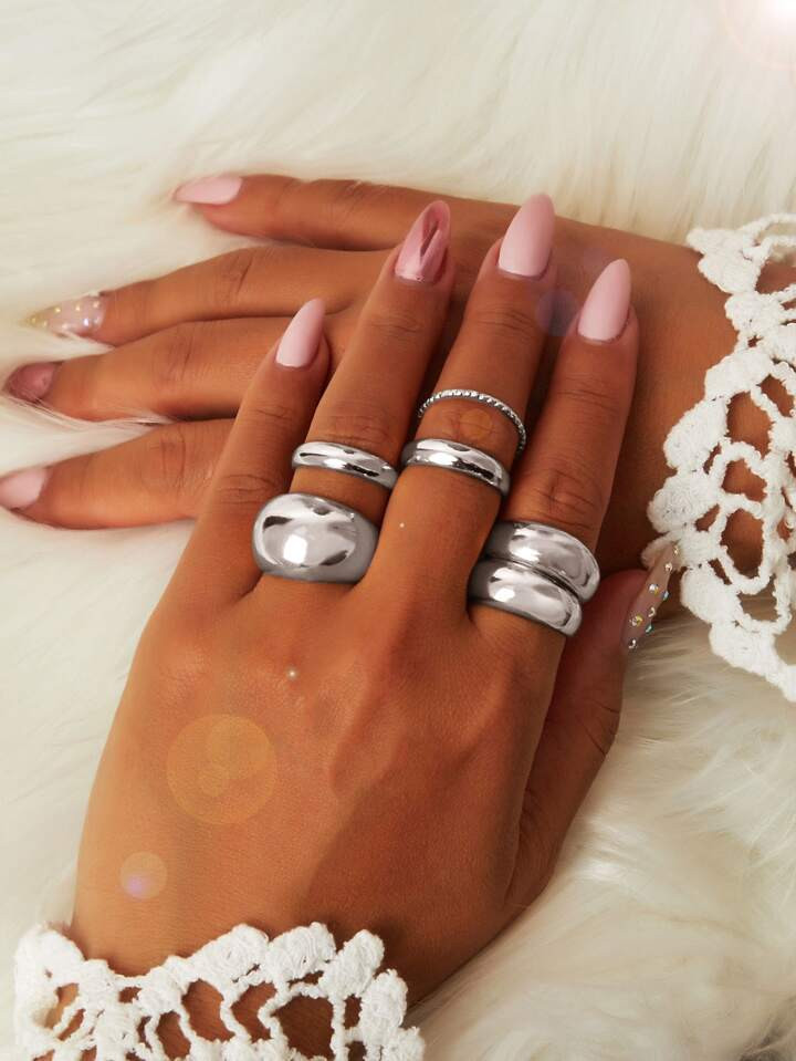 6pcs Solid Minimalist Ring | SHEIN USA | SHEIN