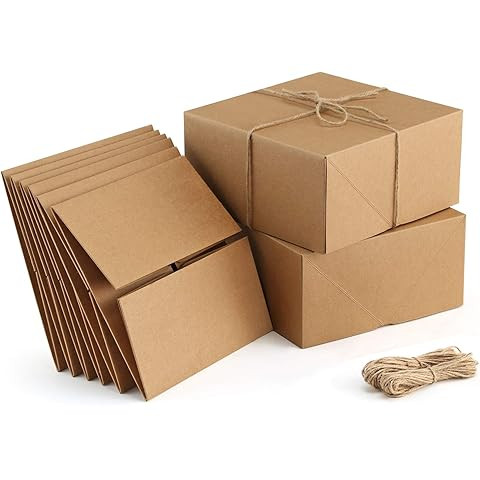 Hallmark 8" Gift Boxes (Pack of 5; Square Kraft) for Valentine's Day, Birthdays, Crafts and More | Amazon (US)