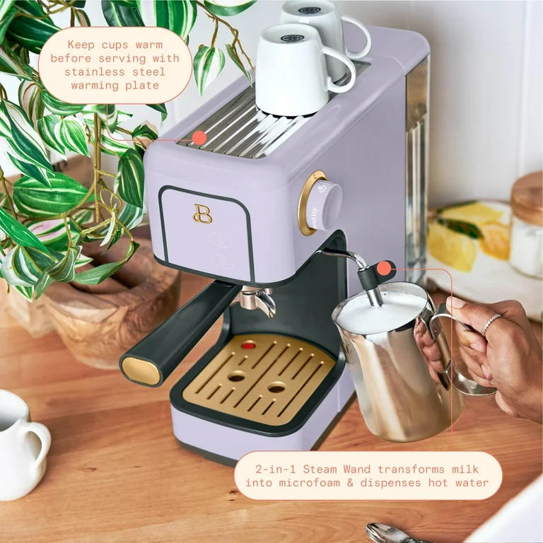 Beautiful Slim Espresso Maker with 20-Bar Pressure, Lavender by Drew Barrymore | Walmart (US)