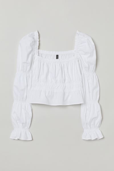 Cropped Puff-sleeved Top | H&M (US)