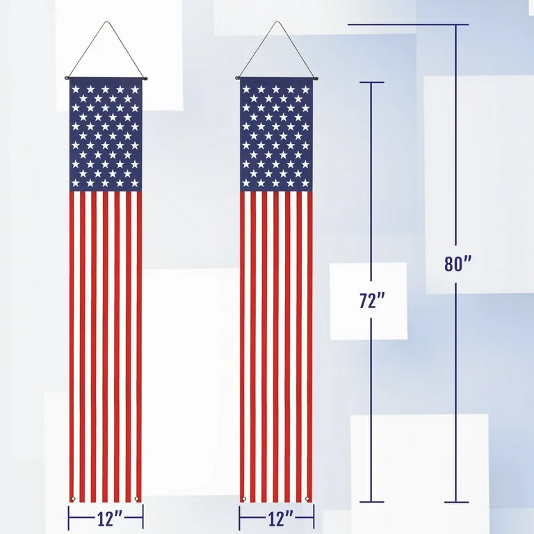 Anley American Flag Pull-Down Door Banners Porch Signs (2 Pieces) USA Flag Hanging Wall Banner - ... | Walmart (US)