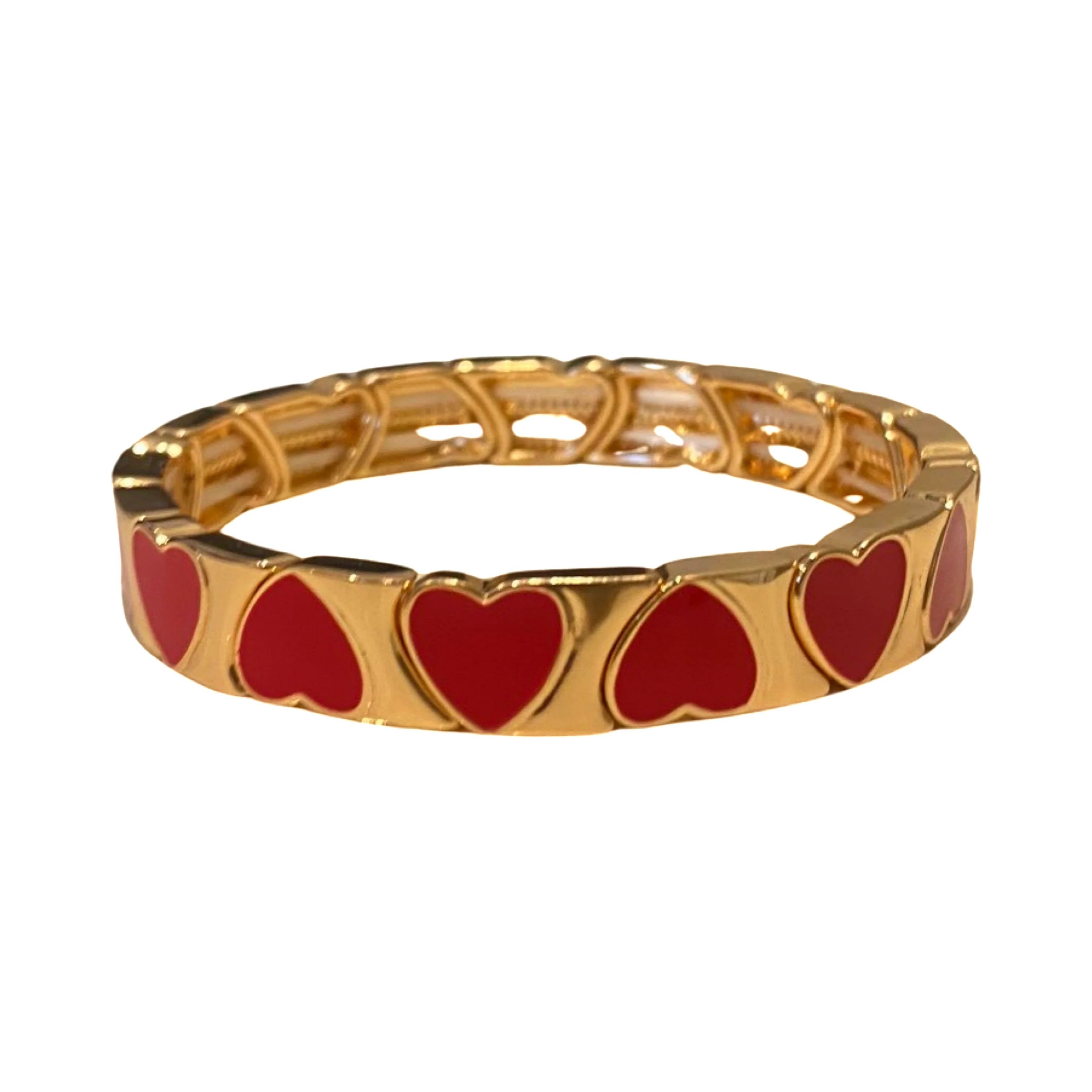 The Red and Gold Hearts Bracelet | La Lumiere NY