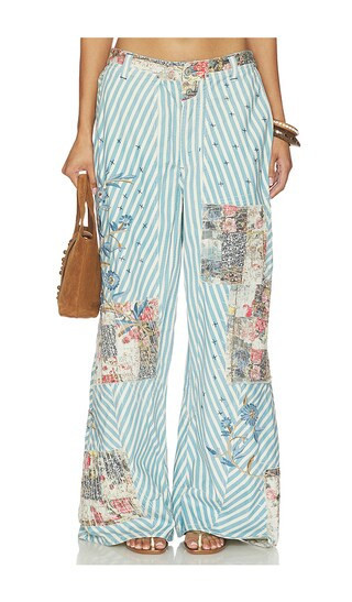 Free People x We The Free Runyon Patched Pant in Blue. - size 4 | Revolve Clothing (Global)