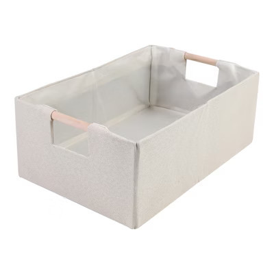 REGALWOVEN Fabric Collapsible Large Capacity Open Storage Bins 1 Pack Beige 13.4*9.1*5.9 | Target