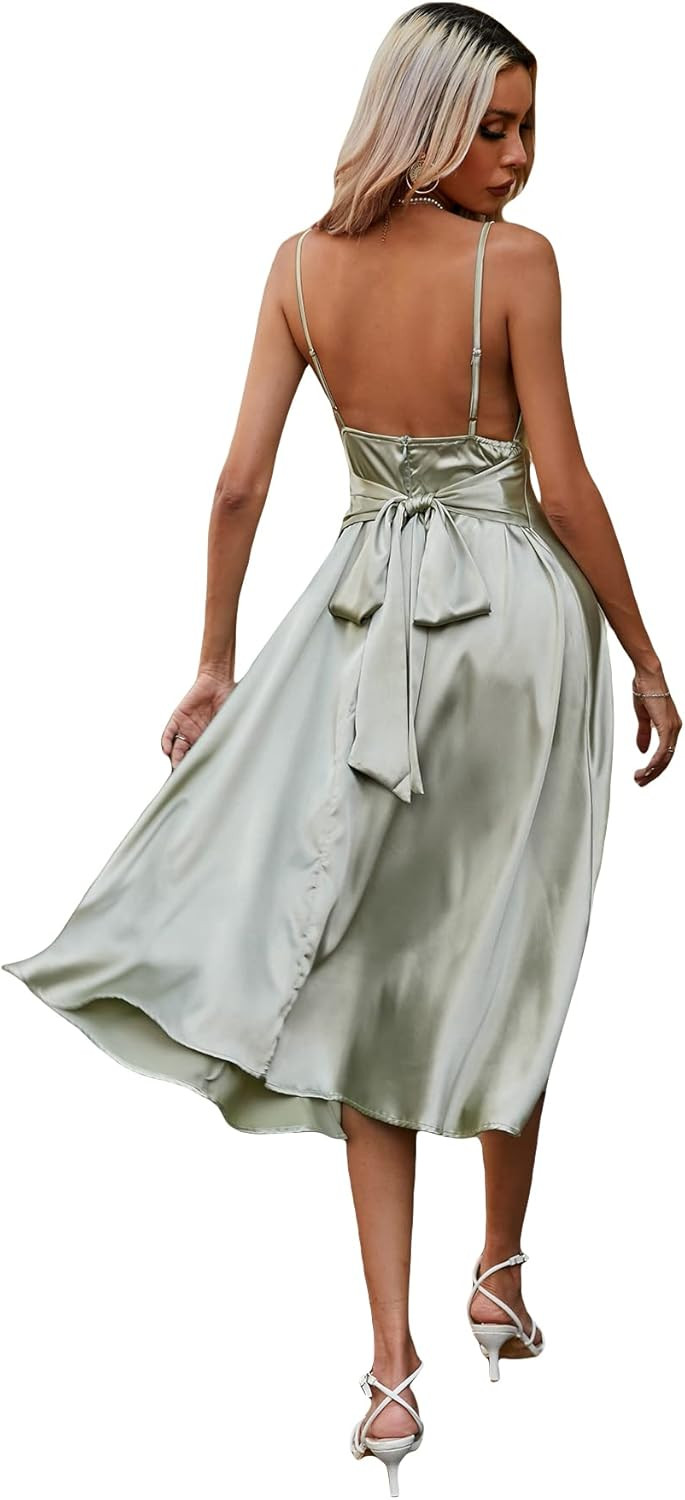 knee length dresses for ladies Perfect Day Satin Midi Dress Blush
