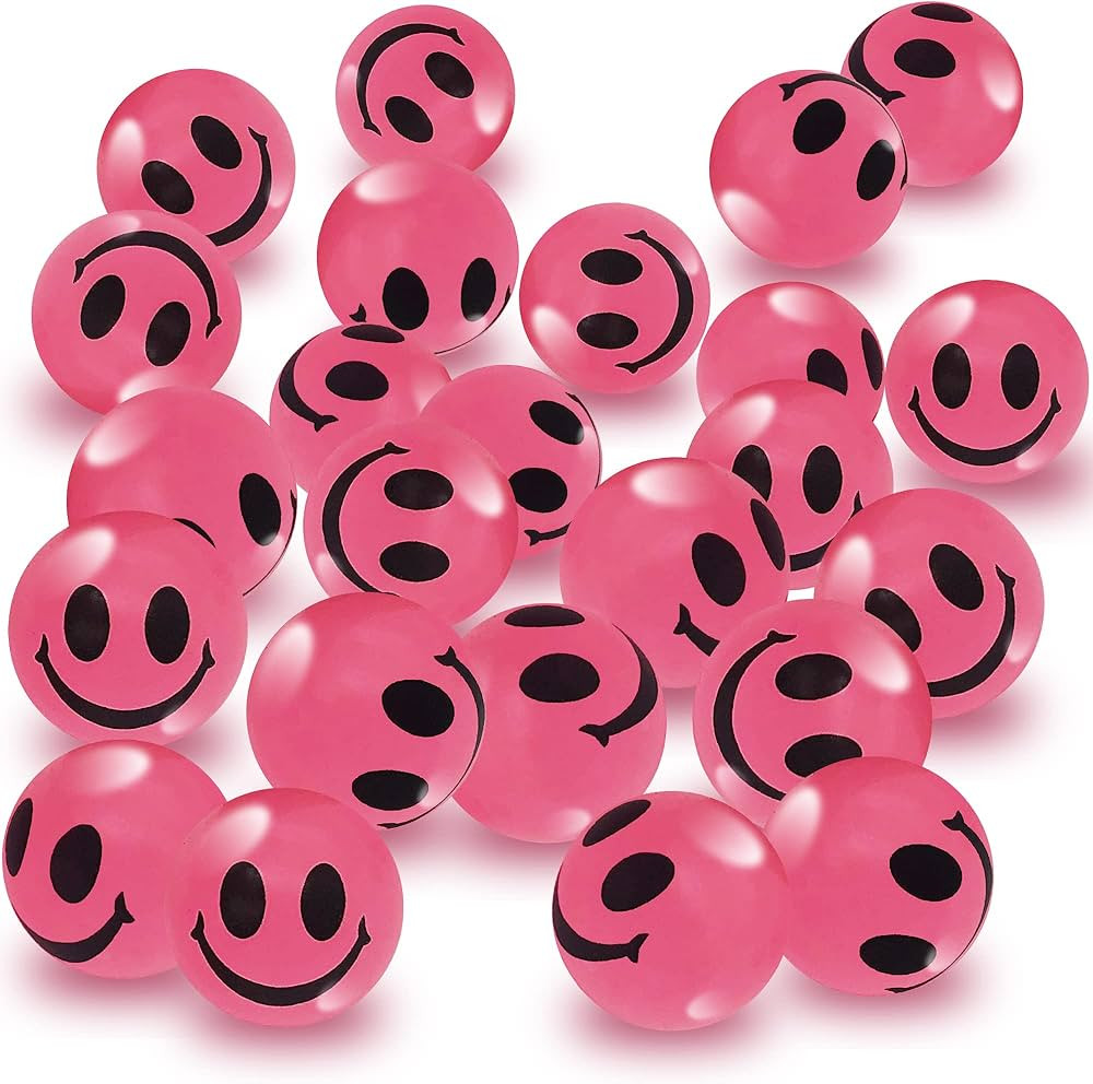 ArtCreativity Pink Glow in The Dark Smile Face Bouncing Balls - Bulk Pack of 36-1 Inch High-Bounc... | Amazon (US)