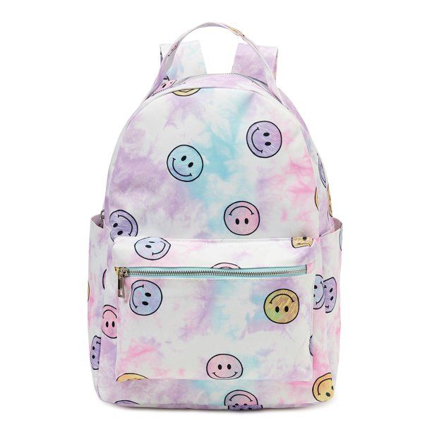 No Boundaries Women’s Dome Backpack Tie Dye Smiley Print - Walmart.com | Walmart (US)