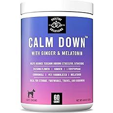 Amazon.com : Calming Chews for Dogs - 60 Dog Calming Treats for Anxiety, Stress Relief Aid, Storm... | Amazon (US)