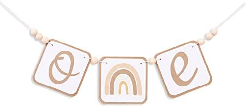 Boho Rainbow High Chair Banner - Highchair Banner 1st Birthday Girl, Rainbow Birthday Decorations... | Amazon (US)