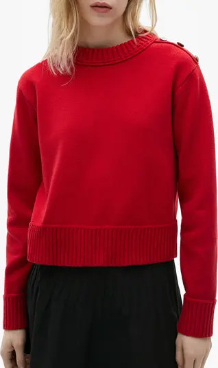 Button Shoulder Mock Neck Sweater | Nordstrom