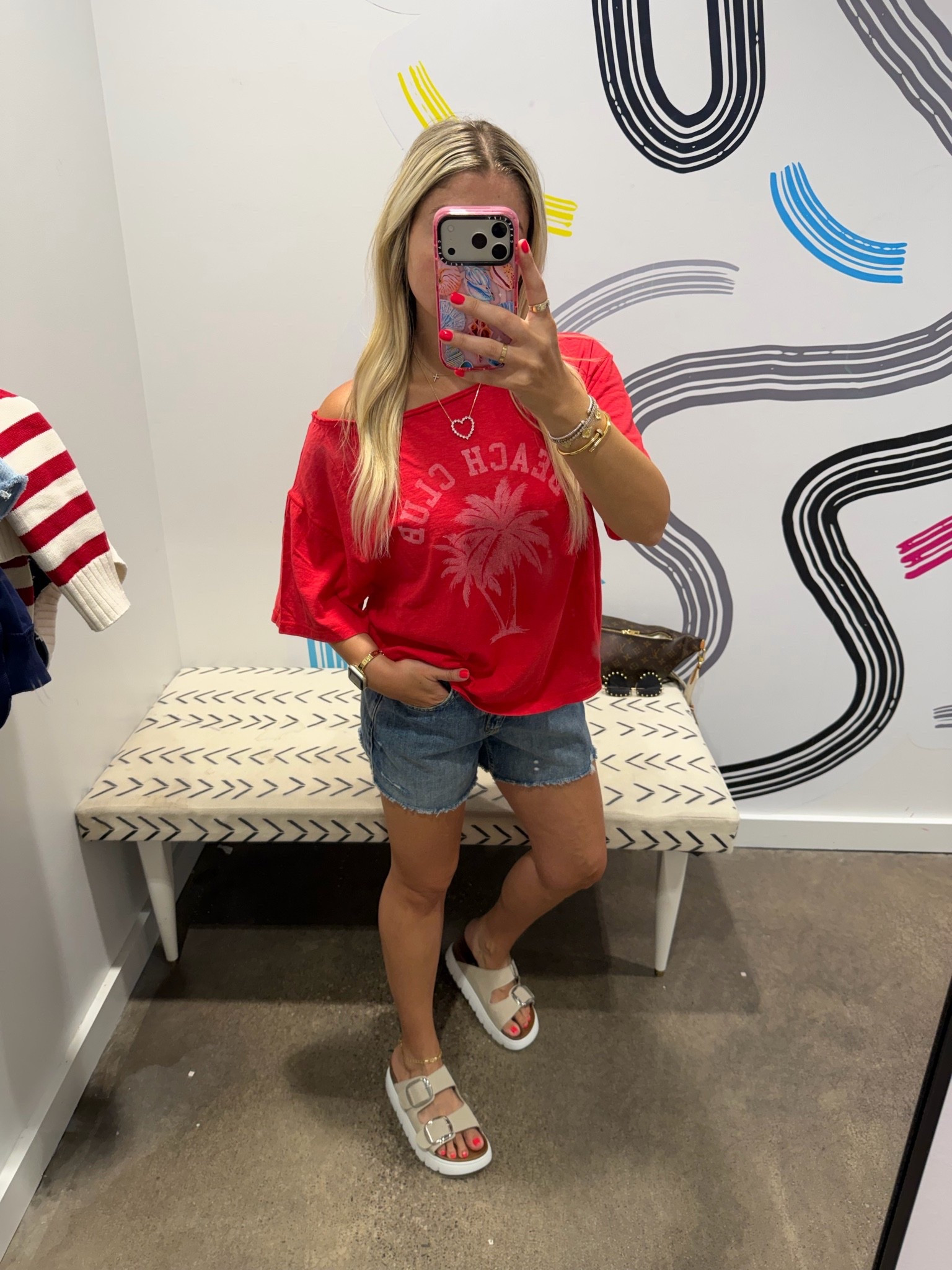 summer outfit on sale 
M top
Small denim shorts 
Sandals tts

#LTKSaleAlert