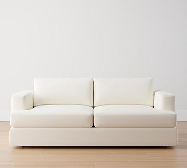 Carmel Recessed Square Arm Upholstered Sleeper Sofa | Pottery Barn (US)