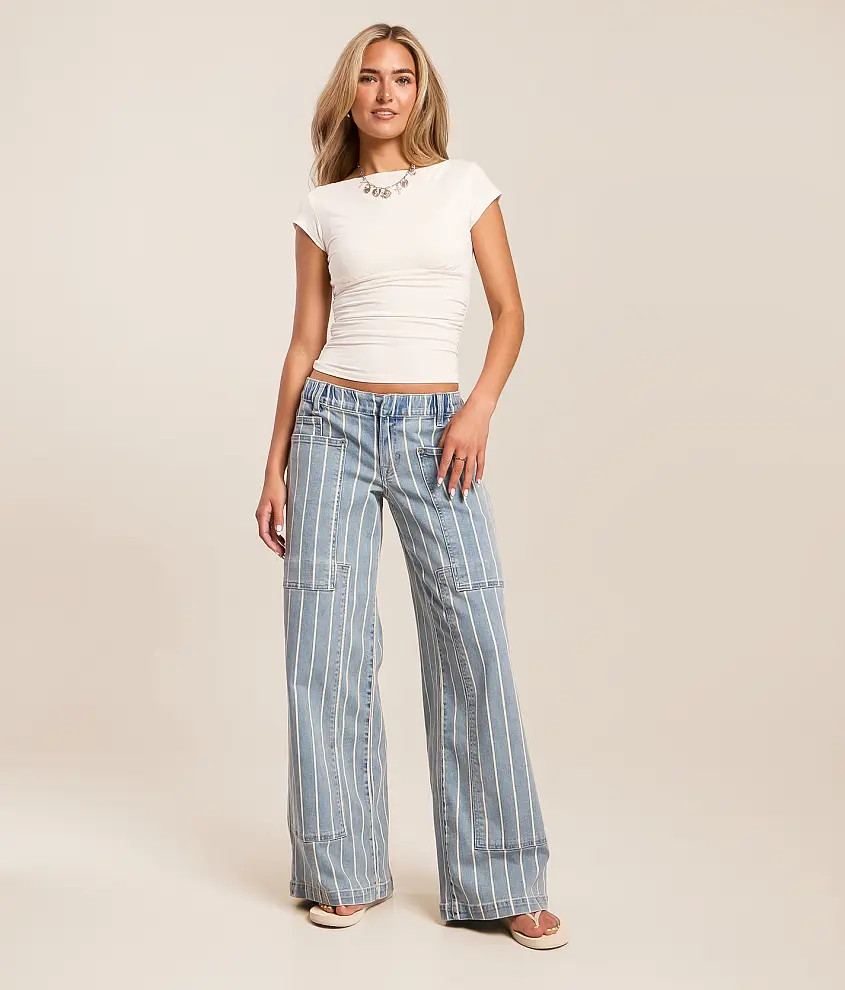 Blake Striped Ultra Wide Leg Stretch Jean | Buckle