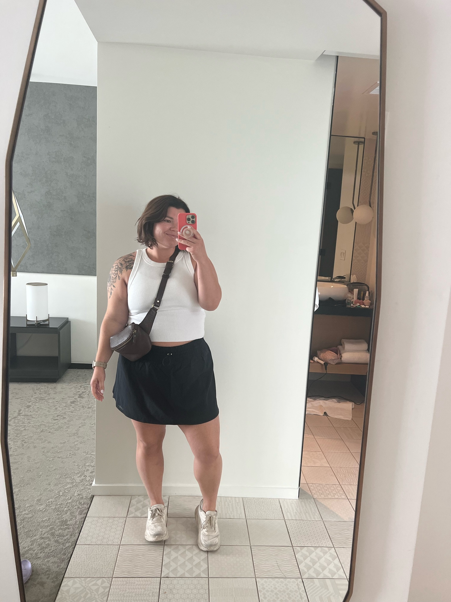 Skort girl summer. Wearing this cute one from Abercrombie in size XL! Paired with my new ribbed tank from aerie also in XL. 

#LTKFitness #LTKcurves #LTKunder50