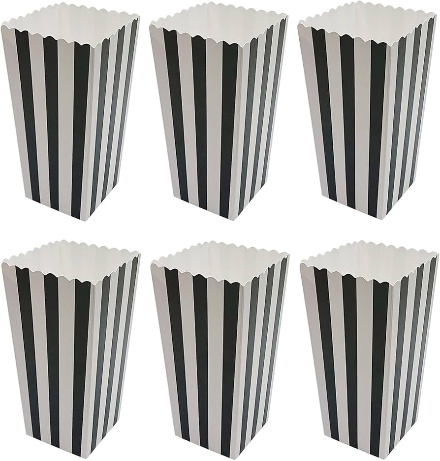 36 Pcs Popcorn Boxes Mini Paper Popcorn Box Cardboard Popcorn Container for Party, White and Blac... | Amazon (US)