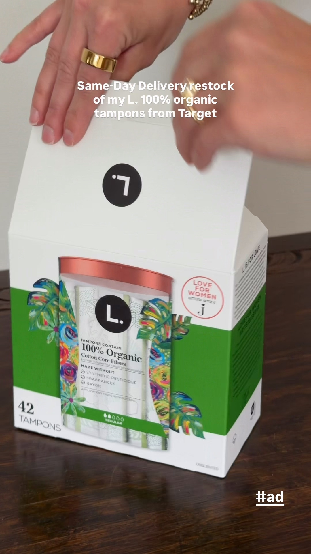 5/1/26 #ad L. Tampons Restock with Same-Day Essentials #targetpartner #chooselove #choosel #sponsored #thisisldesignerseries @thisislperiod @target 

Did a quick restock of my go-to L. organic tampons using Target’s same-day delivery—perfect for when you’re in a pinch 🤍 I keep them styled in a glass jar for easy access but still feeling clean and intentional. Everything is linked here ✨


#LTKselfcare