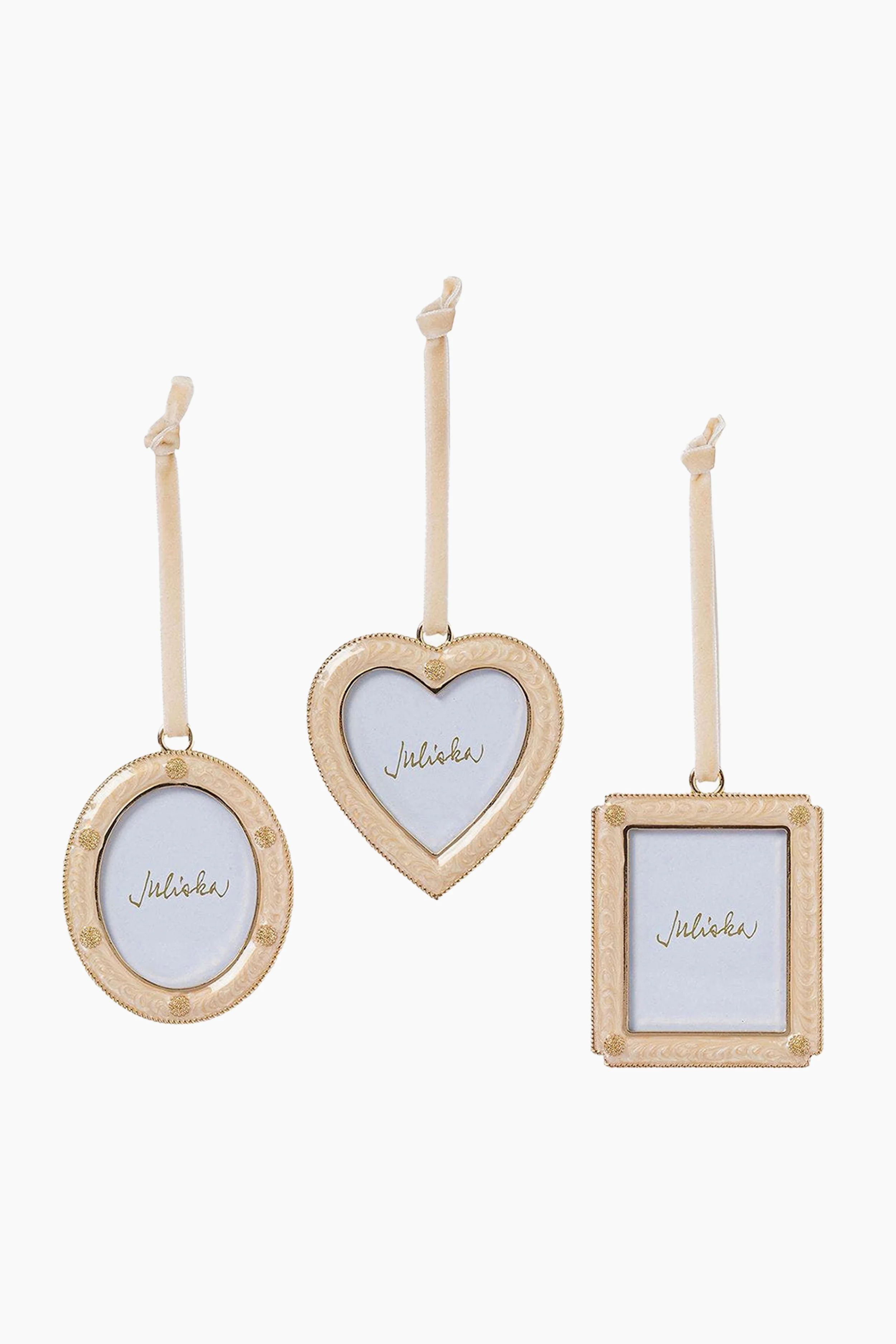 Champagne Berry and Thread Metal Frame Ornaments | Tuckernuck (US)