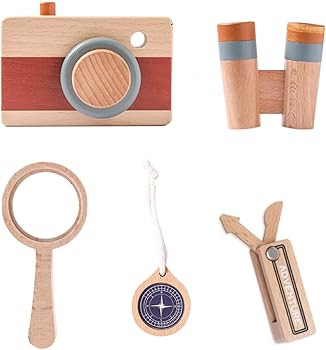 Kids Explorer Kit - Outdoor Pretend Play Kit for Kids - Kids Adventure Kit with Wooden Camera Toy... | Amazon (US)