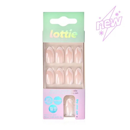 Lottie London Stay Press d Press on Nail Set White Waves 24 Nails | Walmart (US)