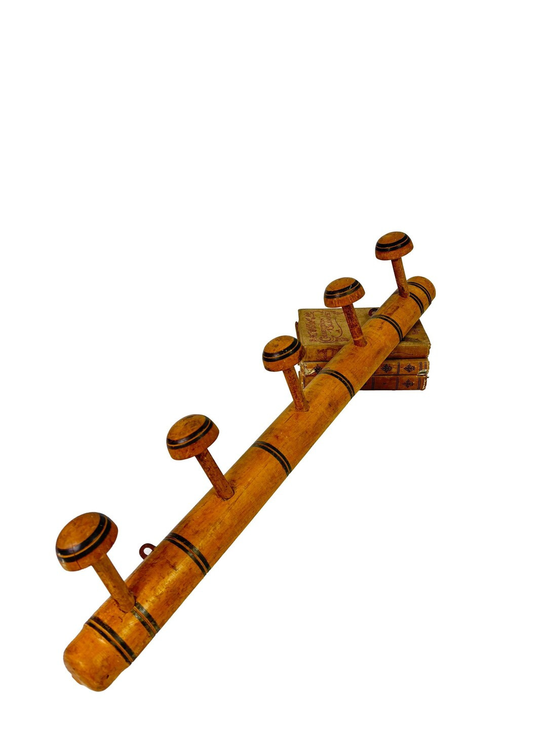 Original Genuine French Coat Hook Mushroom Vintage Wooden 5 Peg Coat Rack Farmhouse Shabby Chic -... | Etsy (US)