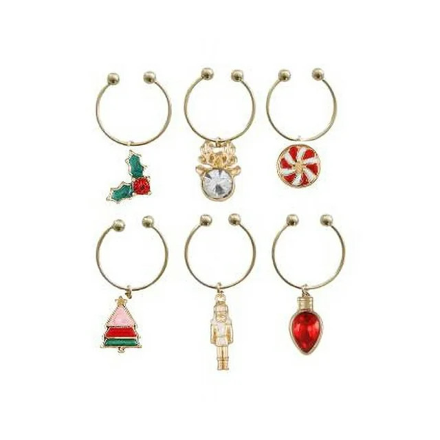 Packed Party Holiday Treats Wine Charms, 6 Pieces | Walmart (US)