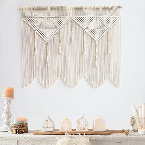 WKWENKRYGDN Macrame Wall Hanging Tapestry Boho Chic Woven Tapestry 44inchW X 47.2inchL | Amazon (US)
