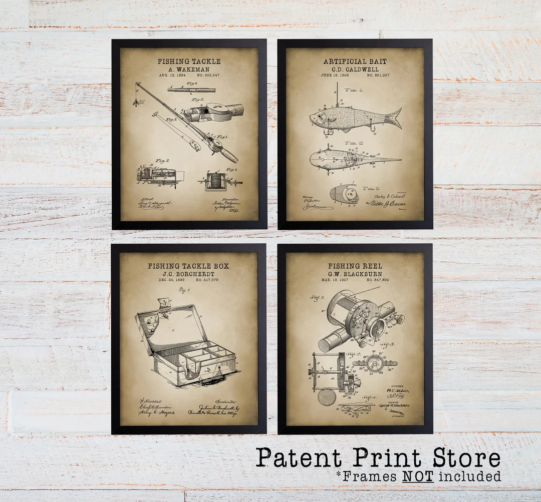 Fishing Patent Prints. Fishing Prints. Fishing Posters. - Etsy | Etsy (US)