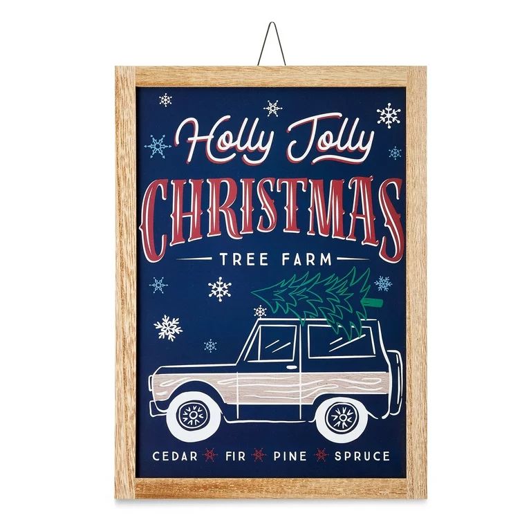 Multi-Color Holly Jolly Christmas Sign, 14 in, by Holiday Time | Walmart (US)